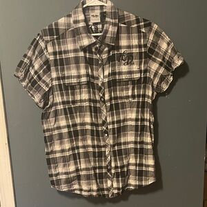 Harley-Davidson Black and White Plaid Women's Shirt